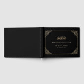 Elegant Zwart Goud Script Moslim Bruiloft Gastenboek (Volledig)