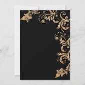 Elegant Zwart & Goud Shhh Verjaardagsfeestje Kaart (Achterkant)