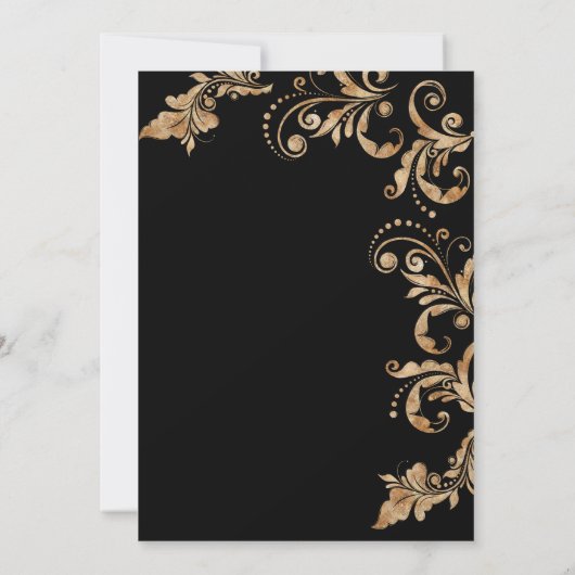 Elegant Zwart & Goud Shhh Verjaardagsfeestje Kaart (Achterkant)