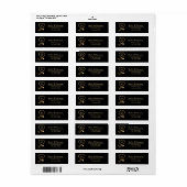 Elegant Zwart Goud Stethoscoop Monogram Adres Etiket (Full Sheet)