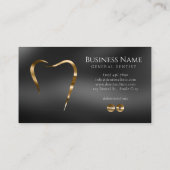 Elegant Zwart Goud Tandarts Visitekaartje Ontwerp (Achterkant)