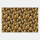 Elegant zwart goud tegelpatroon inpakpapier vel (Voorkant 2)