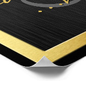 Elegant zwart & goud toen en nu 50 jaar oud poster (Hoek)