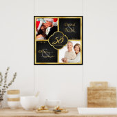 Elegant zwart & goud toen en nu 50 jaar oud poster (Keuken)