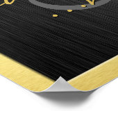 Elegant zwart & goud toen en nu 50 jaar oud poster (Hoek)