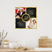 Elegant zwart & goud toen en nu 50 jaar oud poster (Keuken)