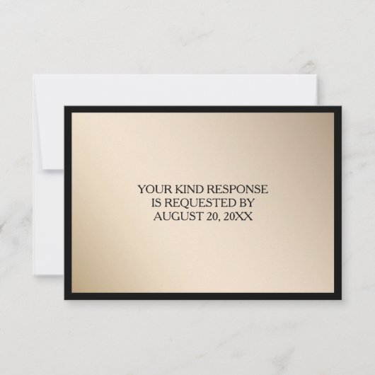 Elegant Zwart Goud Trouwen RSVP (Voorkant)
