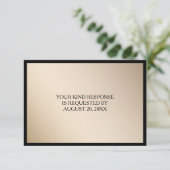 Elegant Zwart Goud Trouwen RSVP (Staand voorkant)