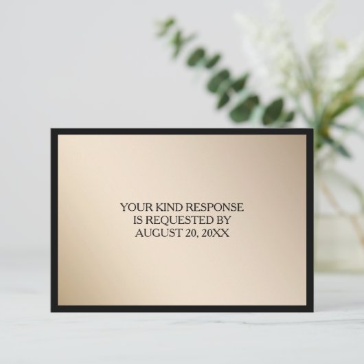 Elegant Zwart Goud Trouwen RSVP (Staand voorkant)