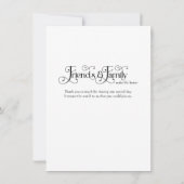 Elegant Zwart Goud  Typografie Bruiloft Bedankkaart (Achterkant)