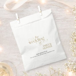 Elegant Zwart Goud Typografie Bruiloft Cake Bedankzakje