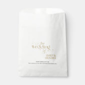 Elegant Zwart Goud  Typografie Bruiloft Cake Bedankzakje (Voorkant)