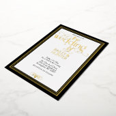 Elegant Zwart Goud  Typografie Bruiloft Folie Uitnodiging (Gedraaid)