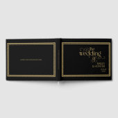 Elegant Zwart Goud Typografie Bruiloft Gastenboek (Volledig)