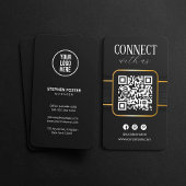 Elegant Zwart Goud Verbind met ons QR Code Social Visitekaartje