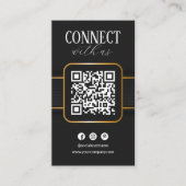 Elegant Zwart Goud Verbind met ons QR Code Social Visitekaartje (Voorkant)