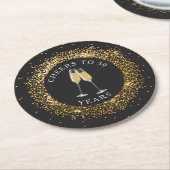 Elegant Zwart & Goud Verjaardagspapier Onderzetter (Gebogen)