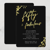 Elegant zwart goud vijftig en fantastische verjaar kaart (Voorkant / Achterkant)