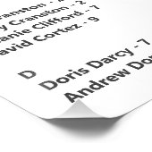 Elegant Zwart Goud Vind uw Seat Bruiloft Perfect Poster (Hoek)