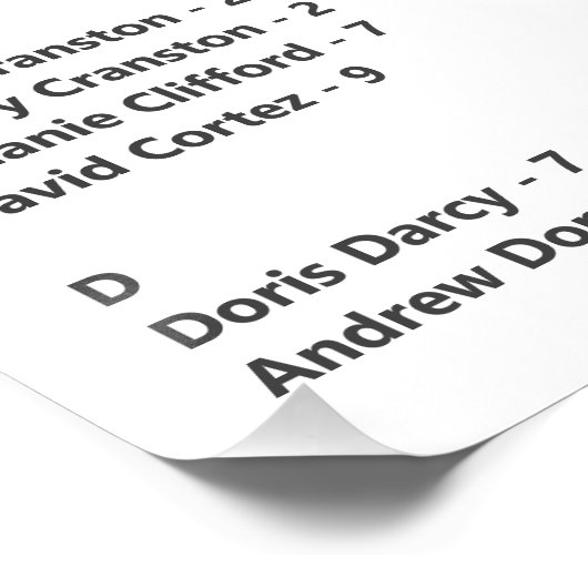 Elegant Zwart Goud Vind uw Seat Bruiloft Perfect Poster (Hoek)