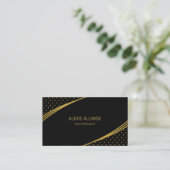 Elegant Zwart & Goud Visitekaartje (Staand voorkant)