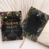 Elegant Zwart Goud Volwassen Bedrijf Kerstfeest Kaart