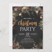 Elegant Zwart Goud Volwassen Bedrijf Kerstfeest Kaart (Voorkant)