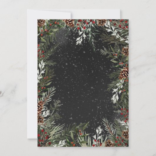 Elegant Zwart Goud Volwassen Bedrijf Kerstfeest Kaart (Achterkant)