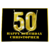 Elegant zwart goud voor de viering van de 50ste ve groot cadeauzakje (Voorkant)