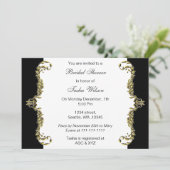 Elegant zwart goud Vrijgezellenfeest nodigt uit Kaart (Staand voorkant)