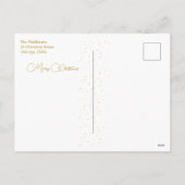 Elegant Zwart & Goud Vrolijk Kerstfeest Familiefot Feestdagenkaart (Achterkant)