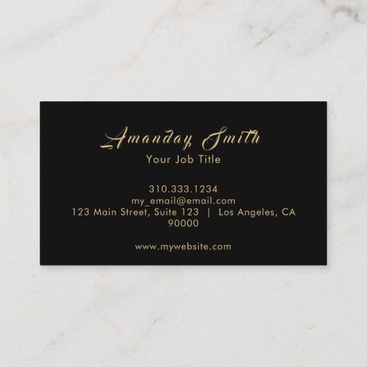 Elegant Zwart & Goud Vrouwen Lichaamsverzorging We Visitekaartje (Achterkant)