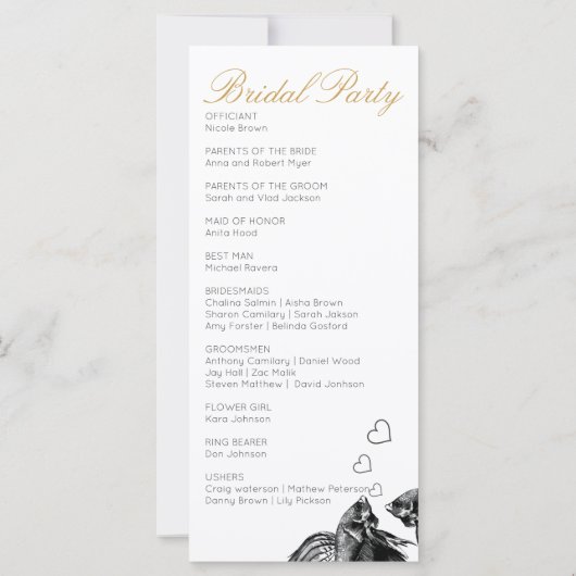 Elegant Zwart Goud Waterverf Vis Bruiloft (Achterkant)