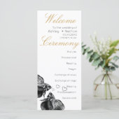 Elegant Zwart Goud Waterverf Vis Bruiloft (Staand voorkant)