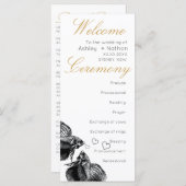 Elegant Zwart Goud Waterverf Vis Bruiloft (Voorkant / Achterkant)