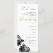 Elegant Zwart Goud Waterverf Vis Bruiloft (Voorkant)