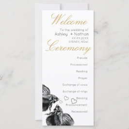 Elegant Zwart Goud Waterverf Vis Bruiloft