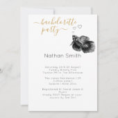 Elegant Zwart Goud Waterverf Vis Bruiloft Kaart (Voorkant)