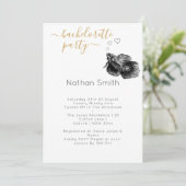 Elegant Zwart Goud Waterverf Vis Bruiloft Kaart (Staand voorkant)