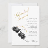 Elegant Zwart Goud Waterverf Vis Bruiloft Kaart (Voorkant)