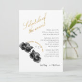 Elegant Zwart Goud Waterverf Vis Bruiloft Kaart (Staand voorkant)