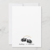 Elegant Zwart Goud Waterverf Vis Bruiloft Kaart (Achterkant)