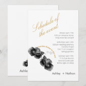 Elegant Zwart Goud Waterverf Vis Bruiloft Kaart (Voorkant / Achterkant)