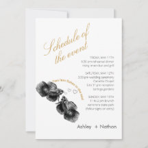 Elegant Zwart Goud Waterverf Vis Bruiloft