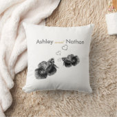 Elegant Zwart Goud Waterverf Vis Bruiloft Kussen (Deken)