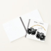 Elegant Zwart Goud Waterverf Vis Bruiloft Notitieboek (Binnen)