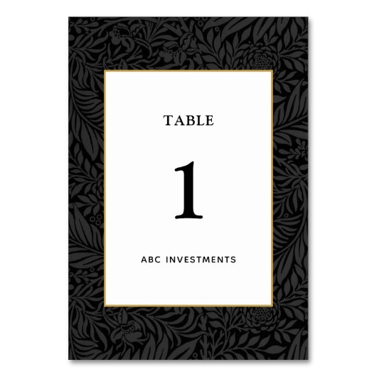 Elegant Zwart Goud Wit Botanisch Kaart (Voorkant)