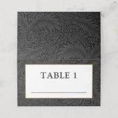 Elegant Zwart Goud Wit Botanisch Plaatskaartje (Buitenkant ongevouwen)