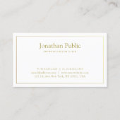 Elegant Zwart Goud Wit Minimalist Plain Trendy Visitekaartje (Achterkant)