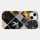 Elegant zwart goud zilver geometrisch Case-Mate iPhone case (Achterkant (horizontaal))